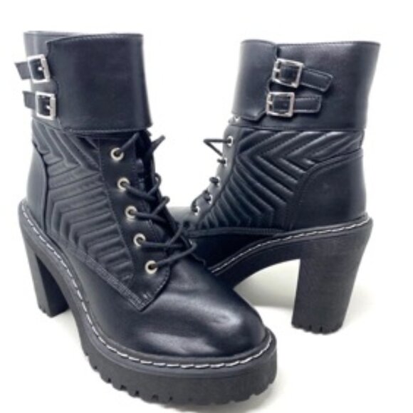 XOXO Women's Jackie X0223703 4" Chunky Combat Bootie Black Size 8 - Picture 7 of 8
